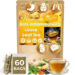 Load image into Gallery viewer, 60 Tea Bags - Anti-Inflammaheb Loose Leaf Tea, 100% Natural from Ginger, Turmeric, Peppermint, Black Pepper, Cinnamon. Made with Natural Material Tea Bags. No Sugar, No Caffeine, No Gluten, Vegan. (60 Tea Bags)