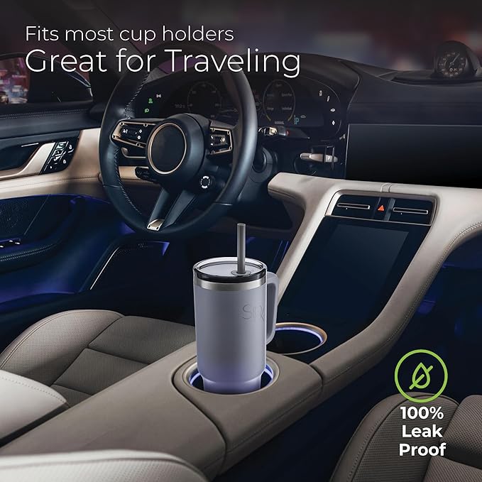 SIPX™ Insulated Tumbler With Lid And Straw, 30oz. Tumbler With Handle Keeps Cold 12 Hours, Water Bottle Thermos With Lid, BPA-Free Reusable Insulated Coffee Tumblers, Travel Mug Great For Beach Party