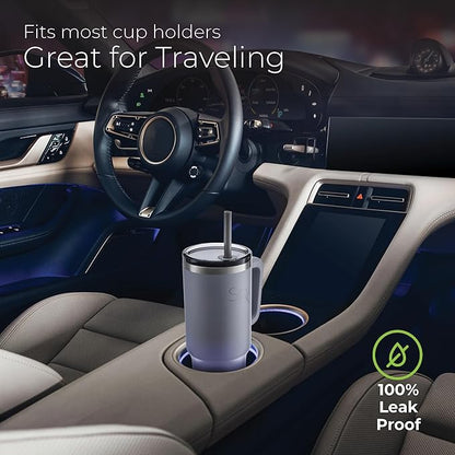 SIPX™ Insulated Tumbler With Lid And Straw, 30oz. Tumbler With Handle Keeps Cold 12 Hours, Water Bottle Thermos With Lid, BPA-Free Reusable Insulated Coffee Tumblers, Travel Mug Great For Beach Party