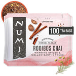 Load image into Gallery viewer, Numi Organic Rooibos Chai Tea, 100 Tea Bags, Herbal Red Tea with Cinnamon, Allspice, Ginger &amp; Cardamom, Caffeine Free Chai