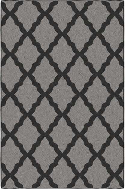 Ottomanson 3'3" x 5' Rugs for Living Room Trellis Area Rug for Bedroom - Non Slip Durable Large Floor Carpet for High Traffic Areas - Indoor Rug for Dining Room Kitchen Kids Playroom, Dark Gray