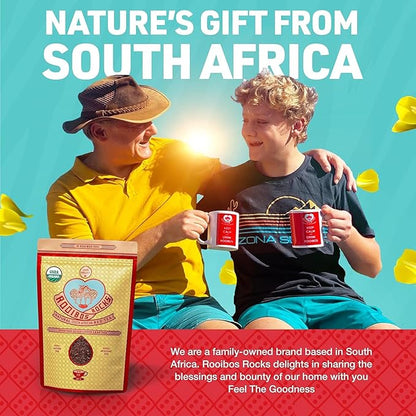 Naturally Sweet Organic Rooibos Tea - 8 oz Premium Loose Leaf Rooibos Tea – Caffeine-Free and Sugar Free Red Rooibos Tea Organic – Low-Tannin and Antioxidant-Rich Rooibos Tea Loose Leaf