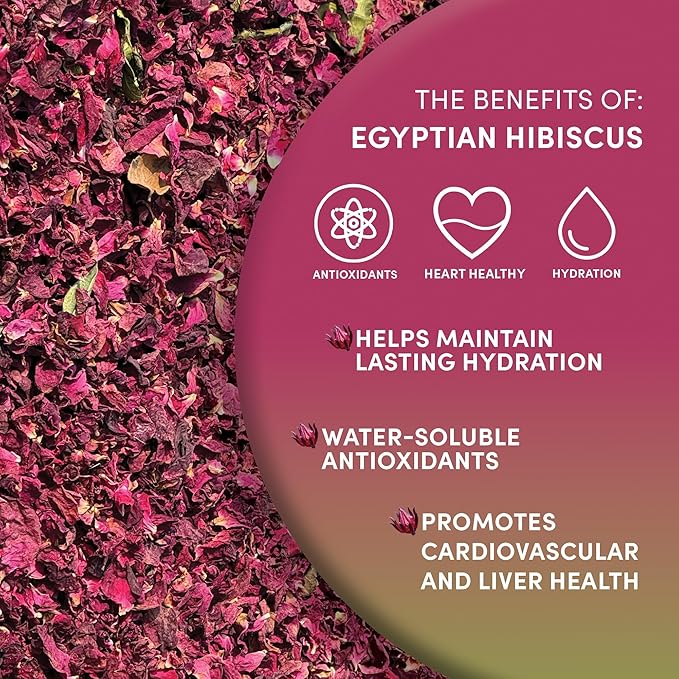 Worldwide Botanicals Organic Hibiscus Tea – 1 lb, Loose Leaf, Cut and Sifted – 100% Egyptian Hibiscus sabdariffa AKA Karkade, Roselle, Sorrel, Zobo, Flor de Jamaica, 1 Pound Bag