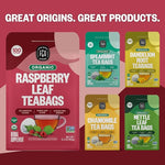 Load image into Gallery viewer, FGO Organic Red Raspberry Leaf Tea Bags, 100 Eco-Conscious Tea Bags, Caffeine Free, Imported from Germany, Reseable Bag, Packaging May Vary (Pack of 1)