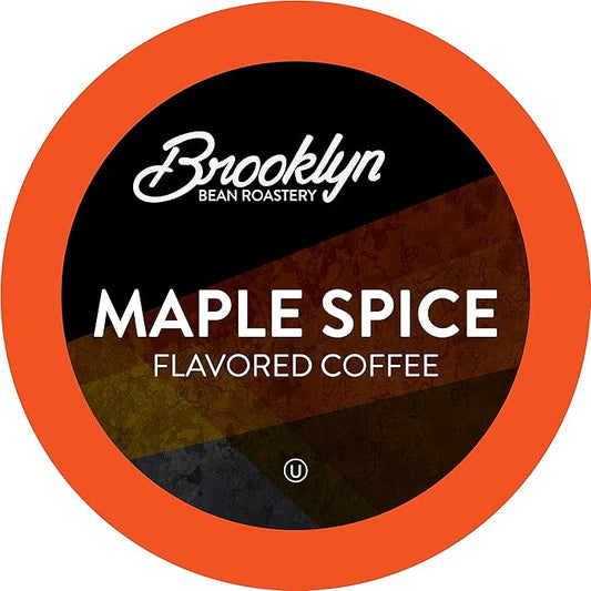 Brooklyn Beans Roastery Coffee Pods, Fall Maple Spice Flavored - Compatible with Keurig K Cup Brewers Including 2.0 Machines, 40 Count, Autumn-Inspired