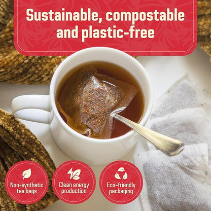 Cederberg Tea Company Red Rooibos Tea Bags USDA Certified South African Organic Herbal Tea, Naturally Caffeine Free Tea, Non-GMO, Premium Leaf, Rich in Antioxidants, 30 Count