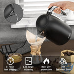 Load image into Gallery viewer, Electric Kettles, 1.7L Tea Kettle, Hot Water Boiler Heater, Stainless Steel Electric Teapots BPA Free, Auto Shut-Off &amp; Boil-Dry Protection, 120V/1500W-Black