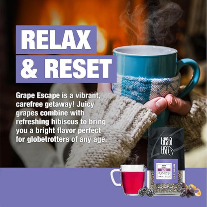 Tiesta Tea - Grape Escape, Loose Leaf, Juicy Grape Herbal, Non-Caffeinated Fruit Tea, Make Hot or Iced Up to 200 Cups, 16 oz Resealable Bulk Pouch