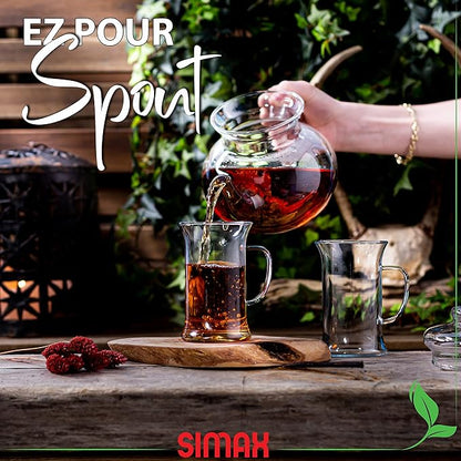 Simax Glassware 33 Ounce Glass Teapot | With Spout, Microwave and Stovetop Safe, Heat, Cold, and Thermal Shock Resistant Borosilicate Glass, Makes a Stunning Presentation…