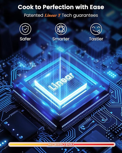 Nuwave Brio Plus Air Fryer 8 Qt, New & Improved, PFAS-FREE, 7 Digital One-Touch Cook Functions that AIR FRY, BAKE, ROAST, DEHYDRATE, TOAST, REHEAT, PREHEAT, 150 Presets, 50°F~400°F (Cream)