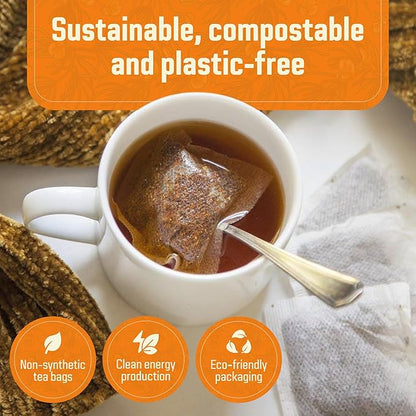 Cederberg Tea Company Caramel Mandarin Orange Rooibos Tea Bags - Made with Organic Red Rooibos Tea, South African Herbal Tea, Naturally Caffeine Free Tea, Small Batch - Select Blend Non-GMO, Premium Leaf, Antioxidant-Rich, 100 Count