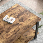 Load image into Gallery viewer, FOLUBAN Modern Coffee Table, Rustic Wood Center Table with Storage for Living Room, Industrial Rectangle 2 Tier Low Cocktail Tea Table, Rustic Brown