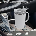 Load image into Gallery viewer, 30oz Tumbler with Handle, Insulated Leak Proof Coffee Travel Mug with Straw Lid Double Wall Stainless Steel Vacuum Tumblers Metal Cup Keep Hot and Iced Drink for Gym, Office, Camping, White 1 Pack