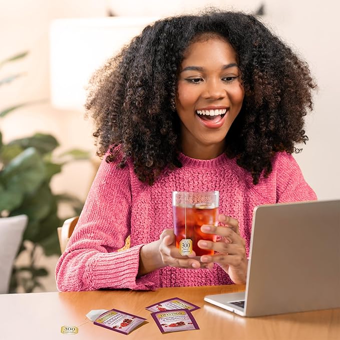 Twinings Pomegranate & Raspberry Herbal Tea Individually Wrapped Bags, 20 Count (Pack of 6), Naturally Caffeine-Free, Enjoy Hot or Iced, 120 Teabags