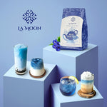 Load image into Gallery viewer, LA MOON TEA Blue Thai Tea Mix - Traditional Loose Leaf Thai Tea Mix from Butterfly Pea Flower and Assam Black Tea for Home-made Blue Thai Iced Tea, Boba Tea &amp; Latte - No Food Dye, 7.05 Oz.
