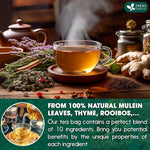 Load image into Gallery viewer, FreshDrinkUS StrongerLungs 20 Tea Bags - Mullein Leaf, Ginseng, Elderberry, Ginger &amp; Thyme - Supports Lung Cleanse, Congestion Relief &amp; Mucus Detox - Caffeine-Free &amp; All-Natural