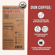 Wandering Bear Organic Mocha Cold Brew Coffee On Tap, 96 fl oz - Extra Strong, Bold, Smooth, Unsweetened, Shelf-Stable, Ready to Drink, Gluten Free, & Vegan, Iced Cold Brewed Coffee Drinks