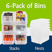 Plastic Containers for Organizing and Storage Bins for Closet, Kitchen, Office, Garage or Pantry Organization, Stackable Bins, Large (14.8