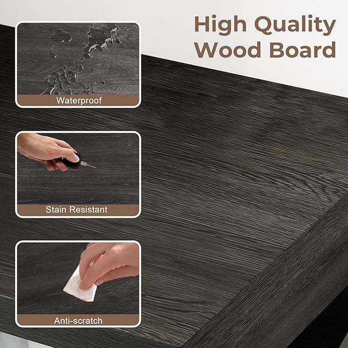 51" Sideboard Buffet Cabinet with Storage, Large Coffee Bar Cabinet with Drawers, Doors and Charging Station, Farmhouse Kitchen Sideboard Table for Kitchen, Dining Room, Living Room, Dark Grey