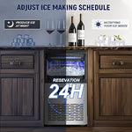 Load image into Gallery viewer, 100LBS/24H High Output - Commercial Ice Maker with 20LBS Storage Bin - Dual Water Inlets, 36 Ice Cubes/Cycle, 15" Compact Undercounter/Freestanding Design - Self-Cleaning for Home Bars, Outdoor