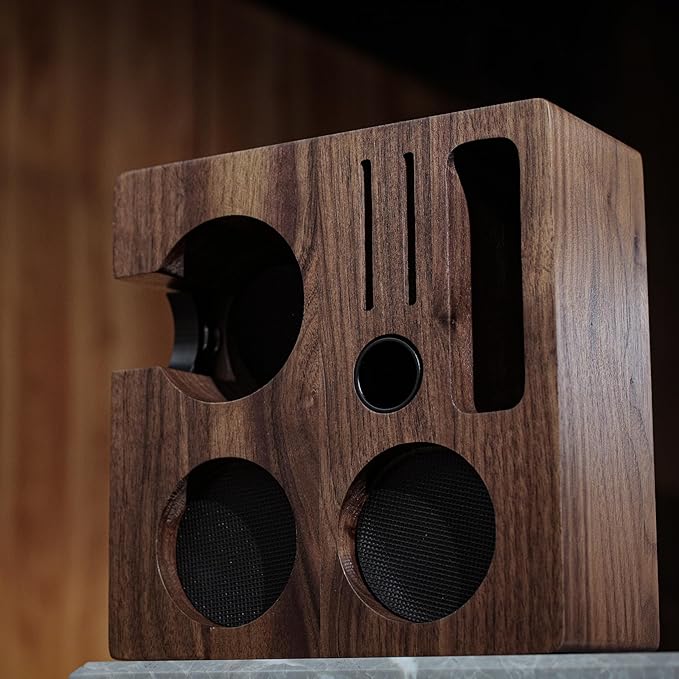 Breville Barista Express Accessories Kit 6pcs Includes 54mm Walnut Tamping Stand, Auto Leveling Tamper, Distributor, Bottomless Portafilter, Dosing Funnel and Puck Screen