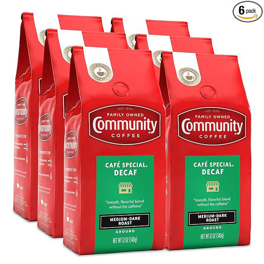 Community Coffee Cafe Special 72 Ounce, Decaffeinated Ground Coffee, 12 Ounce (Pack of 6)