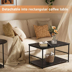 Load image into Gallery viewer, WOHOMO Coffee Table, Black Modern Coffee Tables for Living Room 2 in 1Detachable Small Center Table Set with Storage, Black Marble