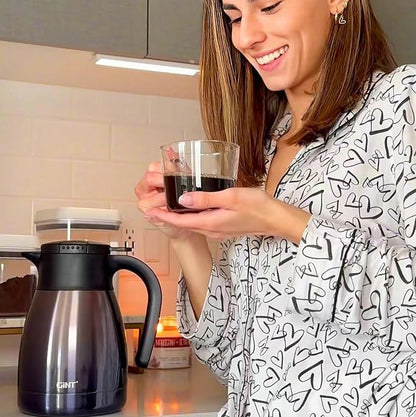 GiNT 1L / 34Oz Thermal Coffee Carafe, Insulated Stainless Steel Coffee Carafes for Keeping Hot/Double Walled Vacuum Thermal Carafe (Purple)