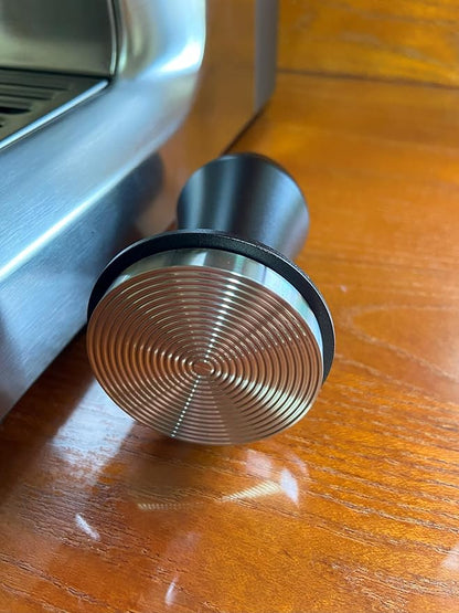 51mm Espresso Tamper 30lbs Load Calibrated Coffee Tamper Stainless Steel Base Hand Tamper for 51mm Bottomless Portafilter Tamper for Espresso Machine-Ripple Base, Black