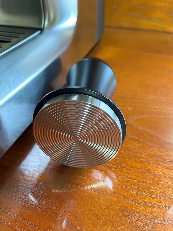 51mm Espresso Tamper 30lbs Load Calibrated Coffee Tamper Stainless Steel Base Hand Tamper for 51mm Bottomless Portafilter Tamper for Espresso Machine-Ripple Base, Black
