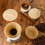 Load image into Gallery viewer, Segarty 150 Pack 1-4 Cup Unbleached Coffee Filters Disposable, 7.2in Natural Paper-made Brown Basket Coffee Filters Bar Accessories for Pour Over Maker Coffee Brewer Dripper Machine for Home Cafeteria