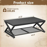 Load image into Gallery viewer, EnHomee Coffee Table with Storage, Modern Coffee Tables for Living Room with Mesh Shelf, 2 Tier Rectangular Center Table for Living Room, Bedroom, 47.2 Inch, Black Oak