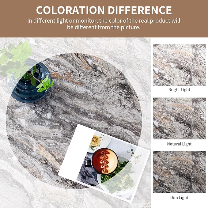 31.5" Modern Round Coffee Table,Small Coffee Tables Center Table with Metal Legs Marble-Patterned Tabletop for Living Room Office Apartment,Easy to Assemble, Grey Marble