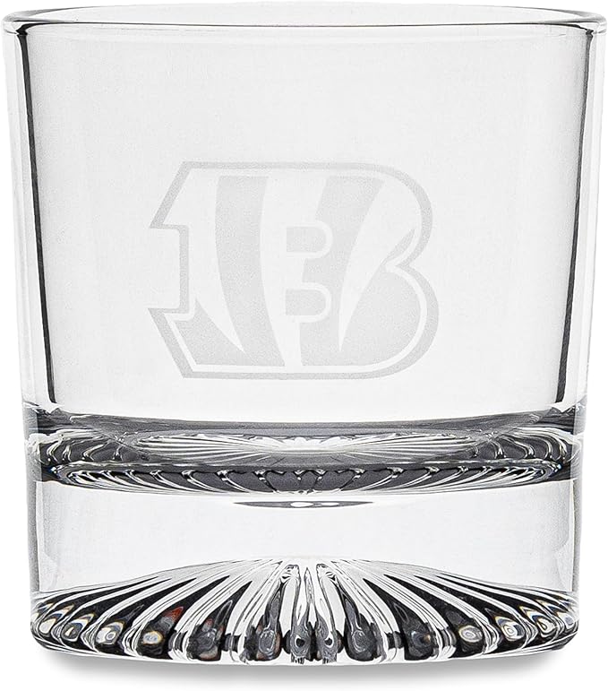 The Memory Company Officially Licensed NFL Wood Boxed Drinkware Set - 2 Premium Rocks Glasses with Laser-Etched Team Logo & Reusable cooling cubes, Whiskey & Cocktail Gift Set for Football Fans