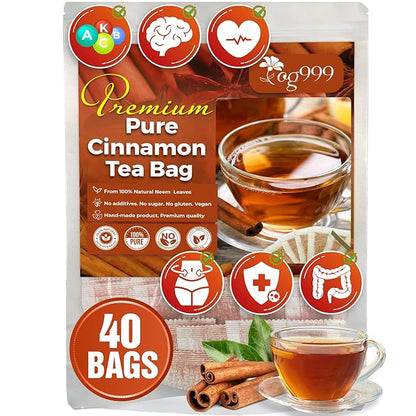 TOG999, Premium 40 Tea Bags - Special Cinnamon Tea, 100% Natural & Pure, Herbal Tea. Cinnamon Stick Herbal Spice