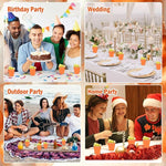 Load image into Gallery viewer, 100 Pack 2 oz Plastic Shot Glasses Disposable Shot Cups, Mini 2oz Party Cups for Halloween, Birthday, Wedding, Bachelorette Party, Baby Shower Supplies (Orange)