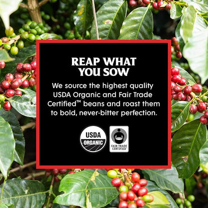 Death Wish Coffee, Single Serve Pods - Dark Roast Coffee Pods - Made with USDA Certified Organic, Fair Trade, Arabica and Robusta Beans (20 Count)