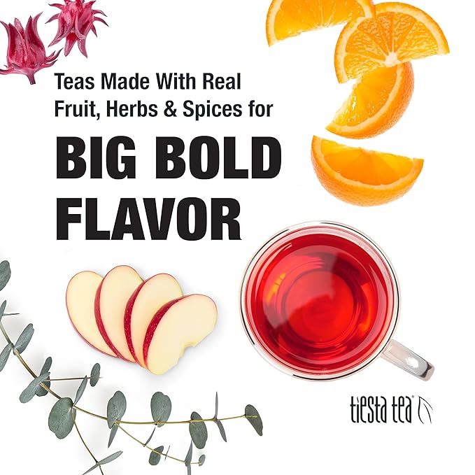 Tiesta Tea - Palm Beach Punch, Loose Leaf, Fruit Punch Herbal Tea, Caffeine-Free Tropical Blend with Apple and Orange, Brew Hot or Iced, Resealable Pouch, 25 Cups, 2 Ounce