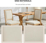 Load image into Gallery viewer, Vintage French Country Dining Chairs Set of 4, Linen Fabric Dining Chairs with a Square Back, Beige 4 Dining Chair Set, Sillas para Comedor, Kitchen &amp; Dining Room Chair (Beige, Linen, 4Pcs)