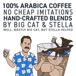 Load image into Gallery viewer, Stella Blue Cold Brew Coffee Bags, Big Cat Blend, Medium Roast Ground Coffee, Smooth, Bold and Refreshing 100% Arabica, 6 Brew Packets, Makes 24 Cups, Rainforest Alliance Certified