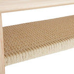 Load image into Gallery viewer, Kmax Coffee Table with Storage, Farmhouse Wood Living Room Tables Rectangular Center Table with Rope Woven/Rattan Storage Shelf for Living Room Reception - Natural Color