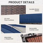 Load image into Gallery viewer, 10 Pieces Outdoor Patio Furniture Set Outdoor Furniture Patio Sectional Sofa Conversation Set w/ETL Approved 45" Gas Outdoor Fire Table &amp; Coffee Table, Swivel Rocking Chair Navy.