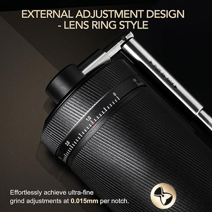 Timemore S3 Manual Coffee Grinder - External Adjustment with Stainless Steel Patented Burr | Hand Coffee Grinder Hign Presicion | Premium Timemore Grinder Chestnut S3, Black