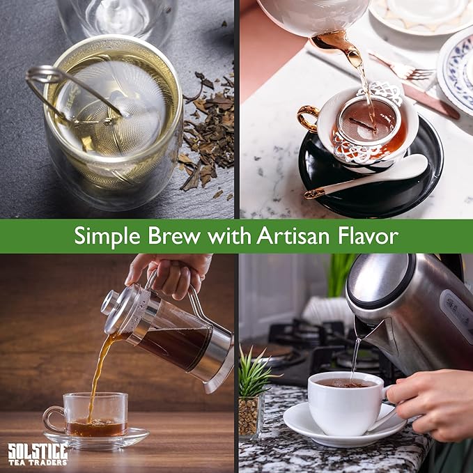 Loose Leaf Tea Sampler Create Your Own Tea Blend Starter Kit w/Sencha, Rooibos, China Black, & Ginger, Lavender, Rose, Lemongrass, Hibiscus Spices