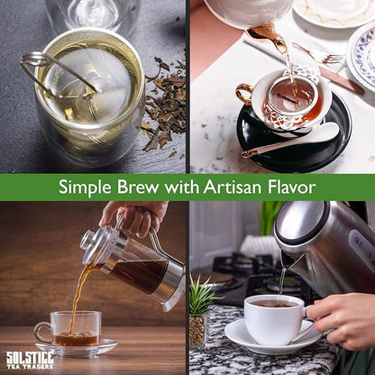 Loose Leaf Tea Sampler Create Your Own Tea Blend Starter Kit w/Sencha, Rooibos, China Black, & Ginger, Lavender, Rose, Lemongrass, Hibiscus Spices