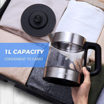 Load image into Gallery viewer, LUUKMONDE Electric Kettle, 1L 1500W, Small Glass Tea Kettle, Hot Water Boiler with LED Indicator, Cordless Water Heater Kettle, BPA-Free, Fast Boiling, Auto Shut-Off, Boil-Dry Protection