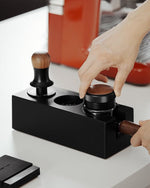 Load image into Gallery viewer, MHW-3BOMBER Espresso Tamping Station, 4 in 1 Tamper Station for Storage 51-58mm Portafilter, Distributor and Espresso Accessories,ABS Portafilter Holder,Black,CH6719