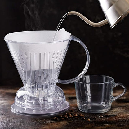 Clever Coffee Dripper and Filters, Large 18 oz (Clear)| Barista's Choice | Safe BPA Free Plastic | Includes 100 Filters