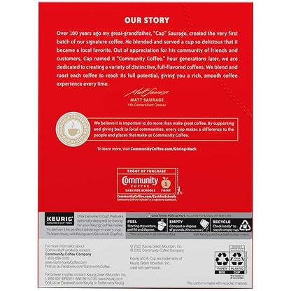 Community Coffee French Roast 24 Count Coffee Pods, Extra Dark Roast, Compatible with Keurig 2.0 K-cup Brewers, 24 Count (Pack of 1)