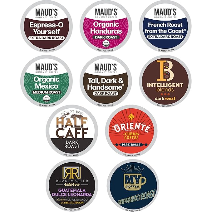 Intelligent Blends Dark Roast Coffee Pods Variety Pack, 50 ct, Recyclable Single Serve Pods – 100% Arabica Coffee, Compatible with Keurig K Cups Maker